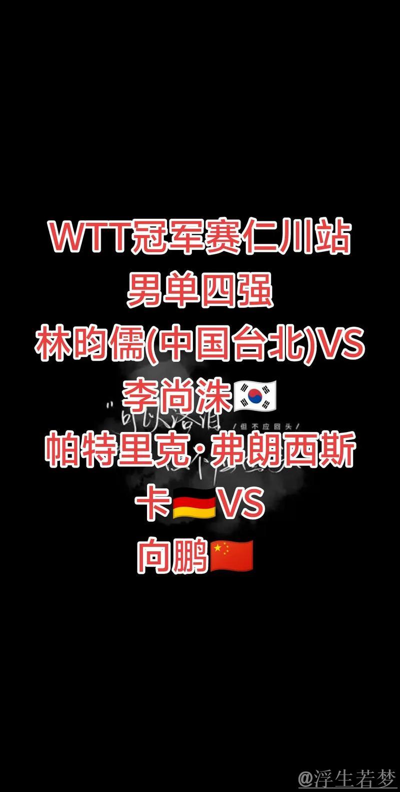 中国乒乓球队4人晋级WTT仁川冠军赛16强 中国乒乓球队4人晋级WTT仁川冠军赛16强